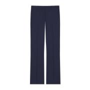 Virgin Wool Straight Leg Trousers Givenchy , Blue , Heren