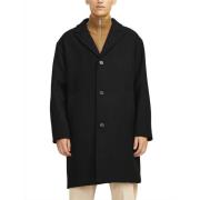 Elegante Zwarte Wollen Jas Jack & Jones , Black , Heren