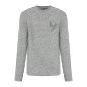 Trui met geborduurd logo Dolce & Gabbana , Gray , Heren