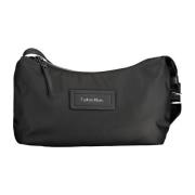 Zwarte schoudertas met ritssluiting Calvin Klein , Black , Dames