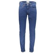 Blauwe Katoenen Slim Taper Jeans Calvin Klein , Blue , Heren