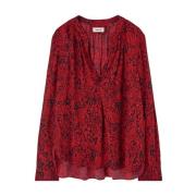 Zwart Bedrukt Shirt Zadig & Voltaire , Red , Dames