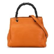 Pre-owned Leather handbags Gucci Vintage , Orange , Dames