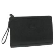 Pre-owned Leather clutches Burberry Vintage , Black , Dames