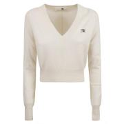 V-hals trui met lange mouwen Ermanno Scervino , Beige , Dames