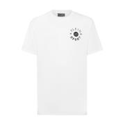 Casual Katoenen T-shirt Plein Sport , White , Heren