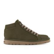 Militair Groene Enkellaarzen met Schapenvacht Panchic , Green , Heren