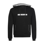 Katoenen hoodie met logoprint Emporio Armani , Black , Heren