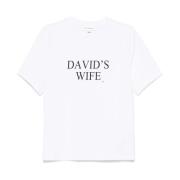 Witte Katoenen Slogan Print T-shirts Victoria Beckham , White , Dames