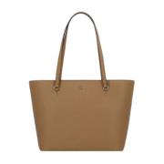 Stijlvolle Leren Tas Ralph Lauren , Beige , Dames