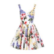 Rose Print A-Line Mini Dress Dolce & Gabbana , Multicolor , Dames