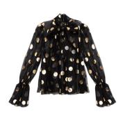 Shirt met polka dot patroon Dolce & Gabbana , Black , Dames