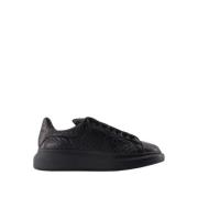 Zwarte Leren Oversized Sneakers Alexander McQueen , Black , Heren