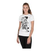 Wit Katoenen T-Shirt Stijlvol Ontwerp Love Moschino , White , Dames