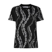 Zwart T-shirt Elegant Stijl Versace Jeans Couture , Black , Dames