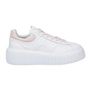 Witte Sneakers met Roze Details Hogan , White , Dames