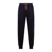 Tricolor Accent Trainingsbroek Navy Katoen Fleece Moncler , Blue , Her...