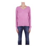 Lila Sweater Metallic Draad Collectie Liu Jo , Purple , Dames