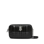 Zwarte Monogram Gewatteerde Schoudertas Burberry , Black , Dames