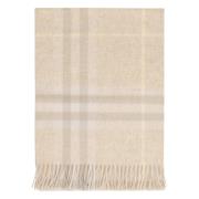 Luxe Geruite Cashmere Sjaal Burberry , Beige , Dames