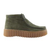 Groene Nubuck Casual Schoenen Clarks , Green , Dames