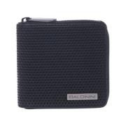 Wallet with zip in black speckled leather Baldinini , Black , Heren