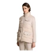 Gewatteerd Mouwloos Jack met Kasjmier Inzetstukken Kiton , Beige , Dam...