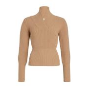 Beige Merino Wol Gebreide Trui Patou , Beige , Dames