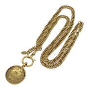 Pre-owned Metal necklaces Chanel Vintage , Yellow , Dames