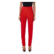 Rode Hoge Taille Wollen Broek Aw24 Magda Butrym , Red , Dames