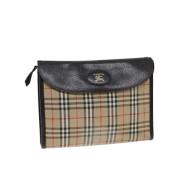 Pre-owned Canvas clutches Burberry Vintage , Beige , Dames