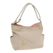 Pre-owned Canvas shoulder-bags Burberry Vintage , Beige , Dames