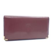 Pre-owned Leather wallets Cartier Vintage , Red , Dames