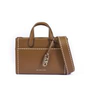 Bruine ritssluiting schoudertas met logo Michael Kors , Brown , Dames