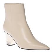 Ankle boots in vanilla leather Baldinini , Beige , Dames