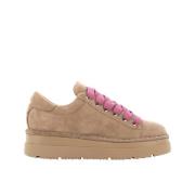 Suede Lace-Up Sneakers Panchic , Brown , Dames