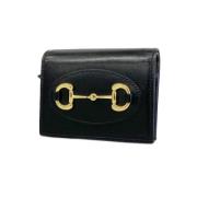 Pre-owned Leather wallets Gucci Vintage , Black , Dames