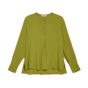 Fluid Crepe Blouse Maliparmi , Green , Dames