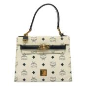 Pre-owned Canvas handbags MCM Pre-owned , White , Dames