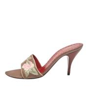 Pre-owned Satin sandals Yves Saint Laurent Vintage , Beige , Dames