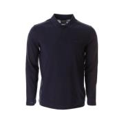 Navy Logo Lange Mouw Polo Shirt Armani , Blue , Heren