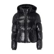 Glanzende donsjas met capuchon Michael Kors , Black , Dames