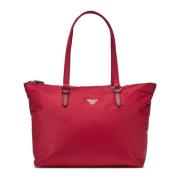 Nylon tas met adelaarplaatje Emporio Armani , Red , Dames