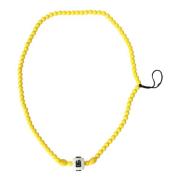 Gele parelketting met DG-logo bedel Dolce & Gabbana , Yellow , Heren