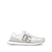 Witte Logo Grijze Sneaker Dolce & Gabbana , White , Dames