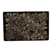 Zwarte Fluweel Gouden Frame Clutch Avondtas Dolce & Gabbana , Black , ...