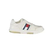 Witte polyester sneakers met veters, contrastdetails, print, logo Tomm...