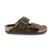 Gezellige Suède Platte Schoenen Birkenstock , Brown , Dames