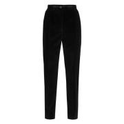 Fluwelen Broek met Satijndetails Dolce & Gabbana , Black , Dames