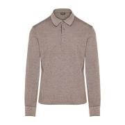 Katoenen poloshirt 3 knopen Ermenegildo Zegna , Brown , Heren